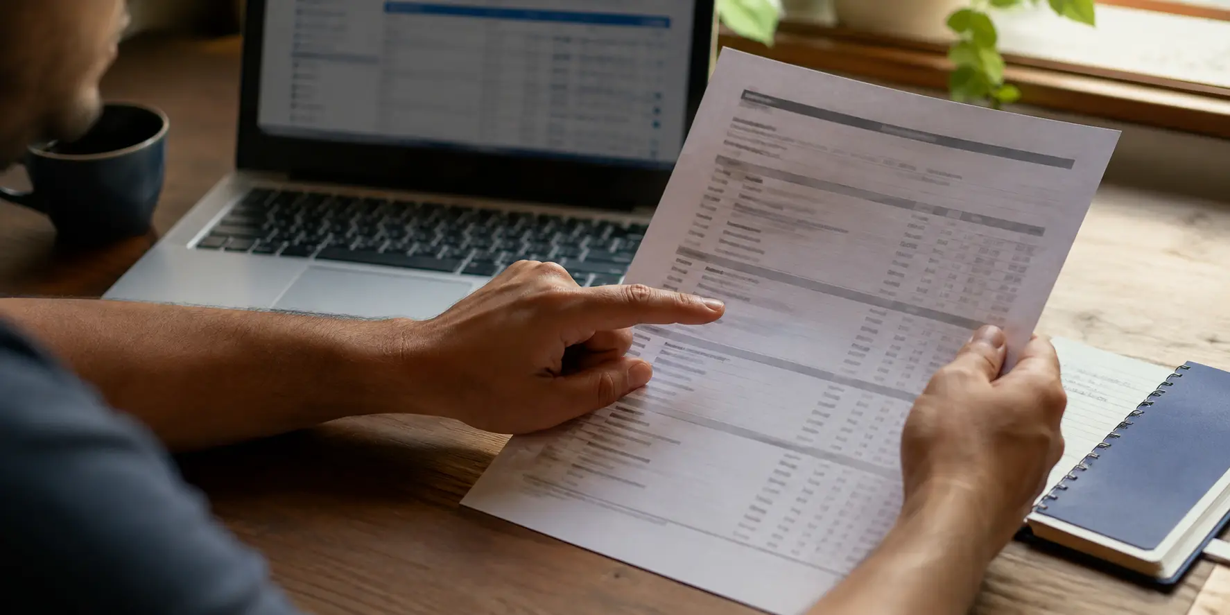 Conferência de vínculos e datas em documento previdenciário