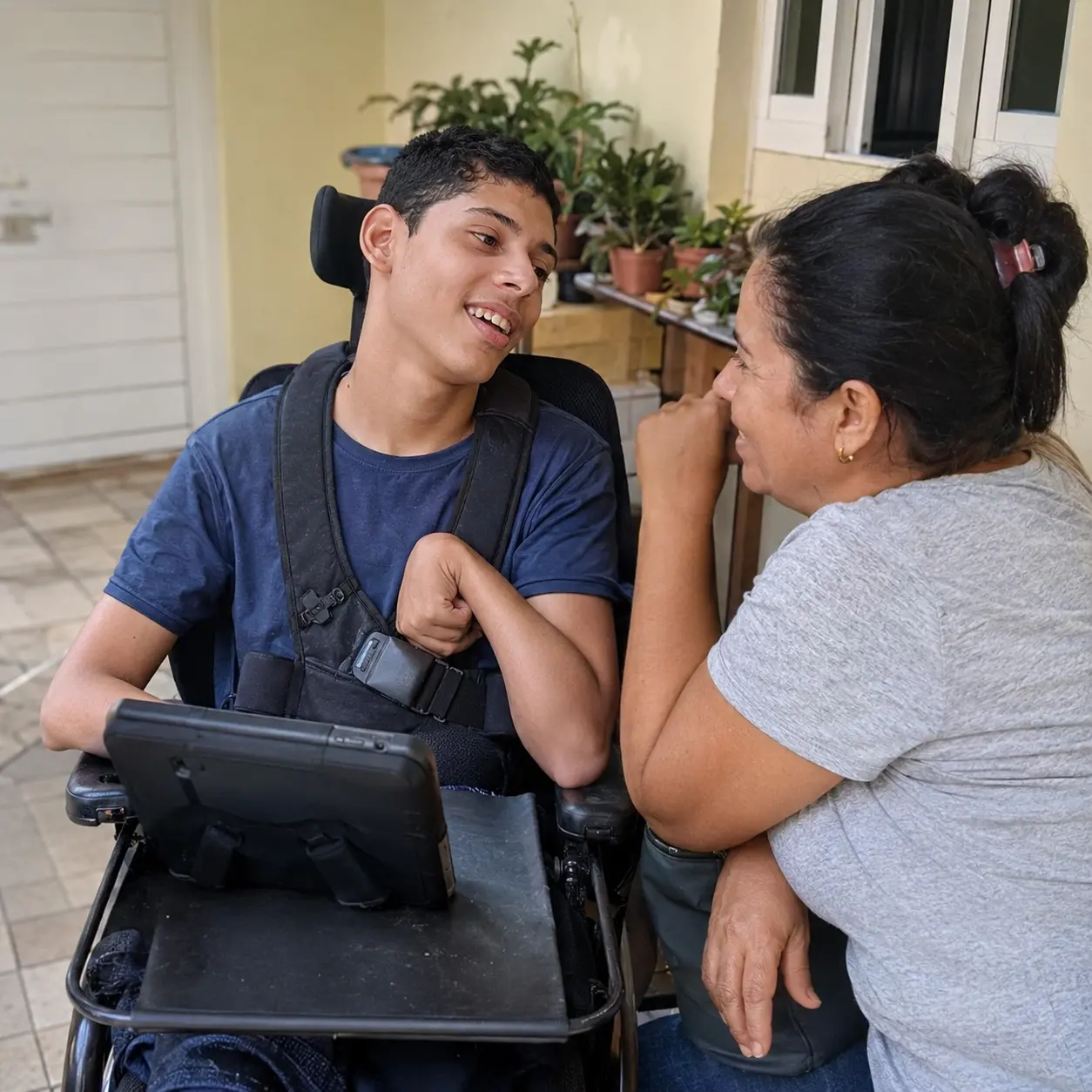 Pessoa com paralisia cerebral em convivência familiar